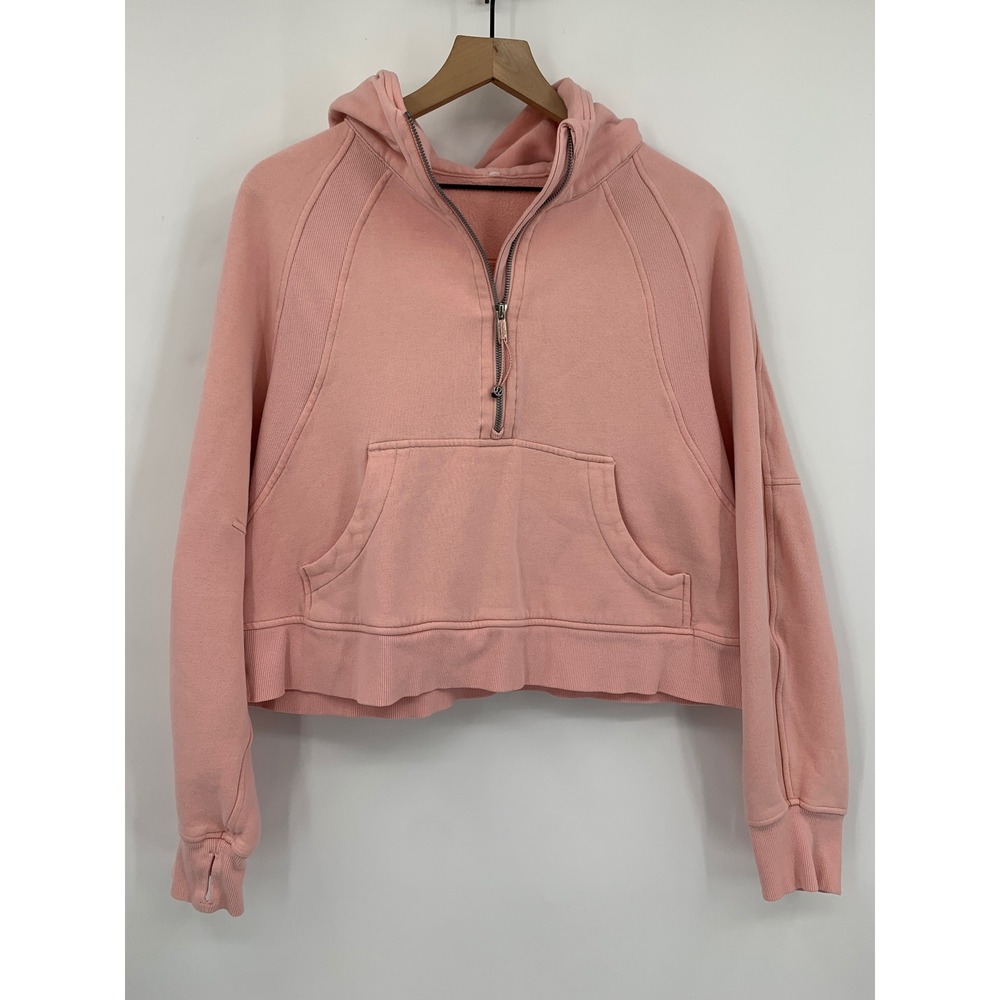 Lululemon Sweater Womens M/L Pink Scuba Oversized Half-Zip Hoodie